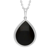Sterling Silver Whitby Jet Teardrop Necklace Punq0007425