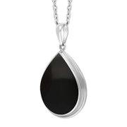 Sterling Silver Whitby Jet Teardrop Necklace Punq0007425