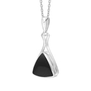Sterling Silver Whitby Jet Triangle Frame Necklace D