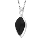 Sterling Silver Whitby Jet Upside Pear Necklace